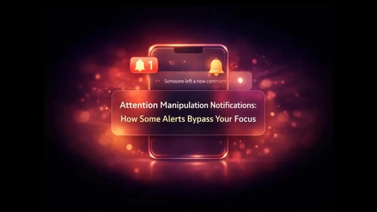 Smartphone showing subtle notification alerts designed to capture attention