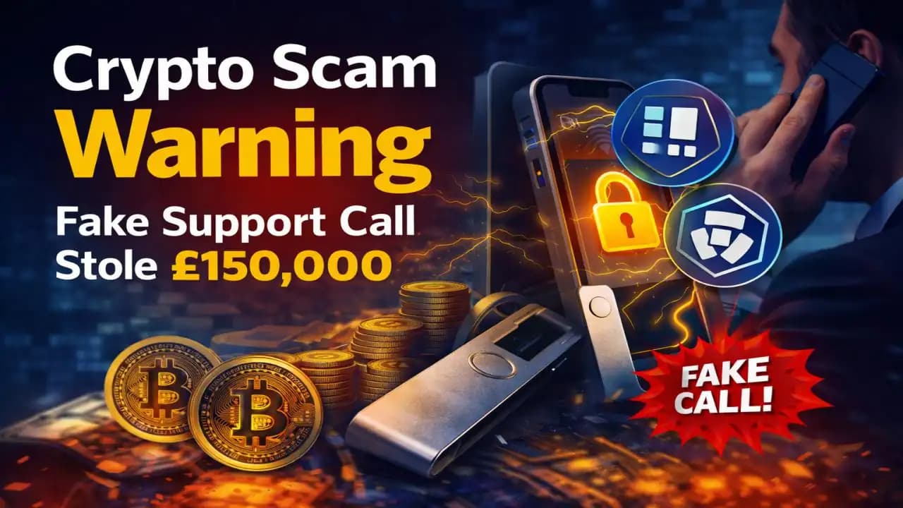 Crypto scam warning story about a fake support call that led to a £150,000 wallet theft