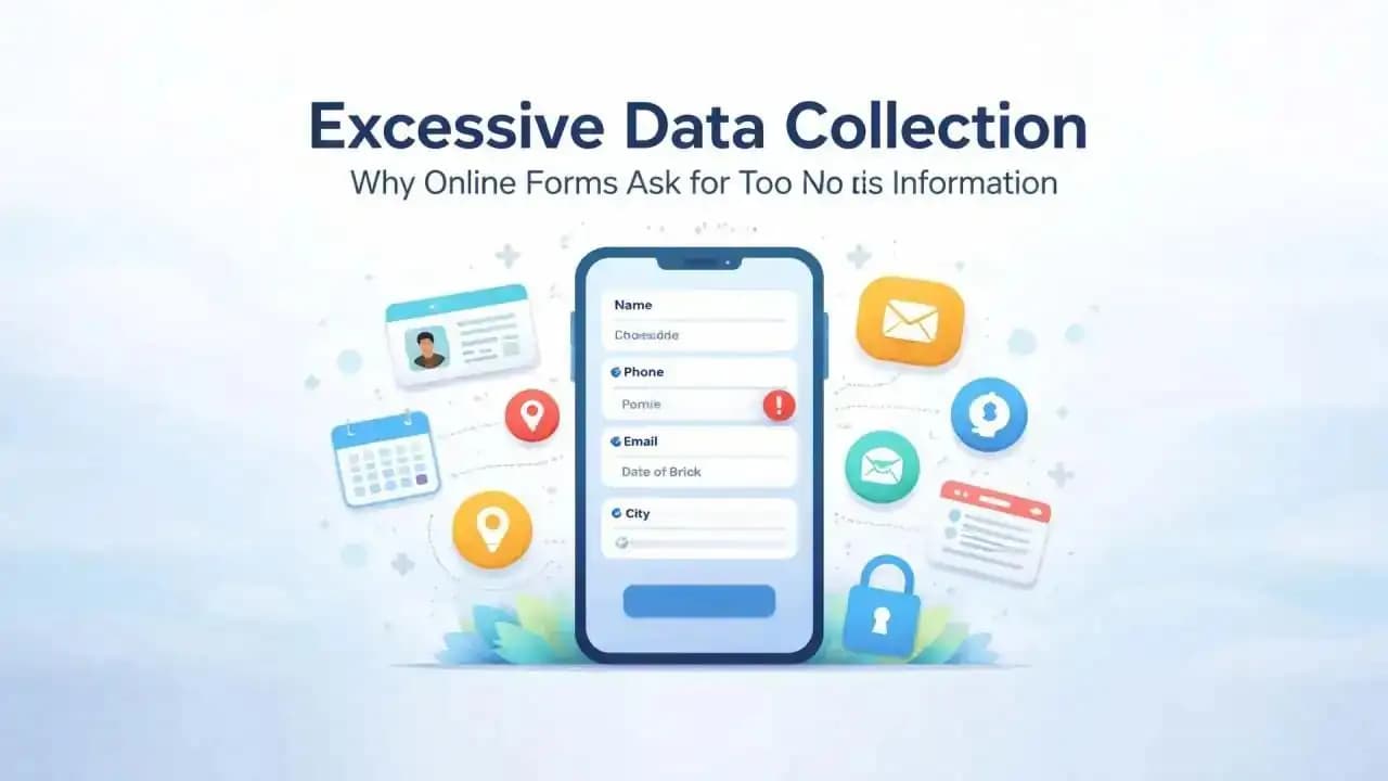 Online form showing multiple personal data fields on a smartphone screen