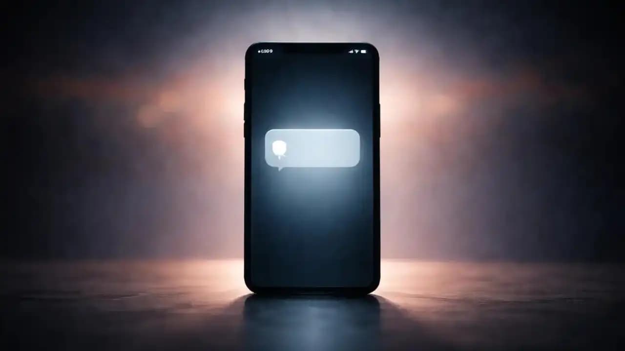 A smartphone displaying a notification-style glow symbolizing fake app notifications and digital awareness