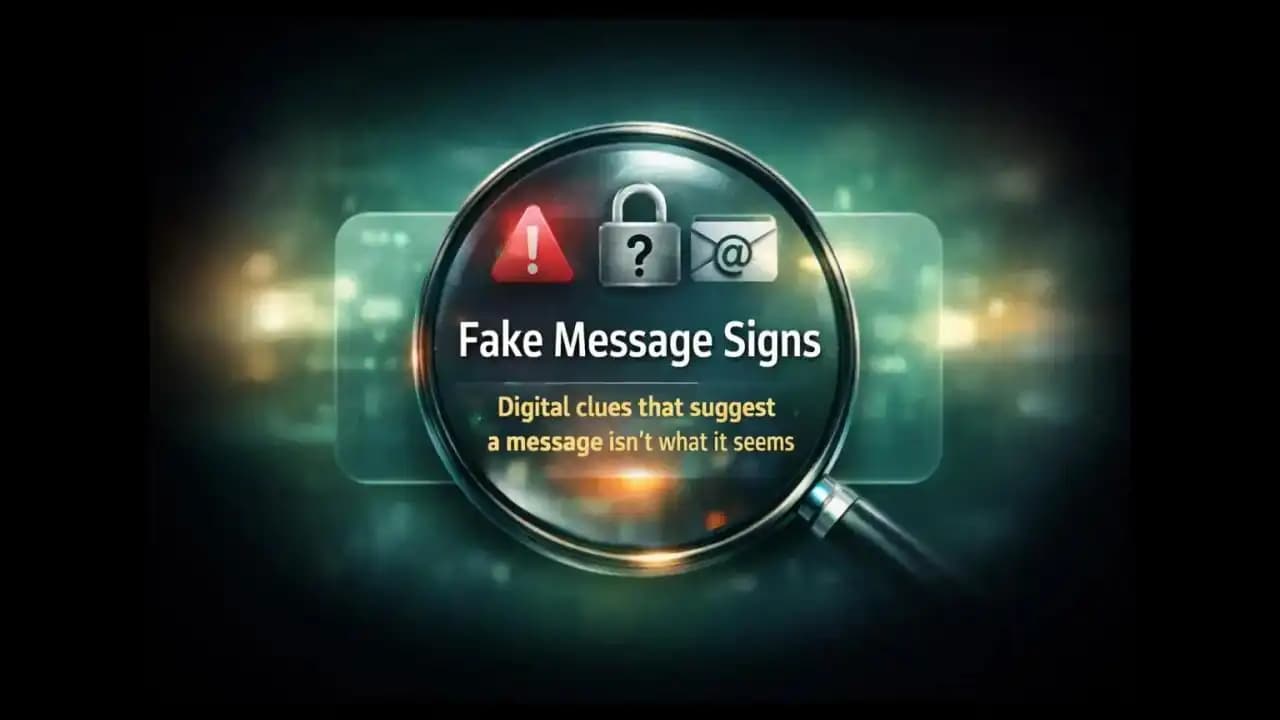 Phone screen showing a suspicious message with subtle digital inconsistencies