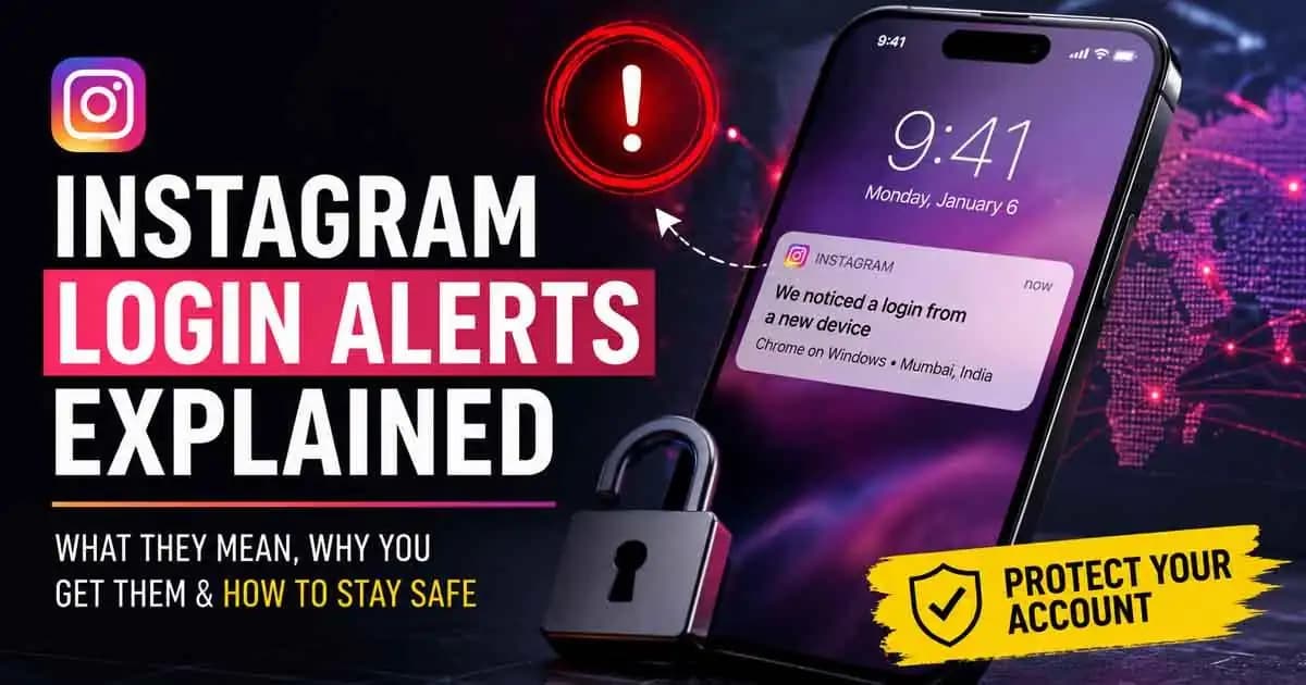 Instagram suspicious login activity alert on smartphone screen