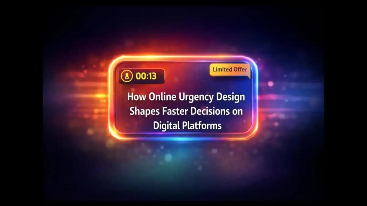 Smartphone screen displaying countdown timer and limited offer highlighting online urgency design