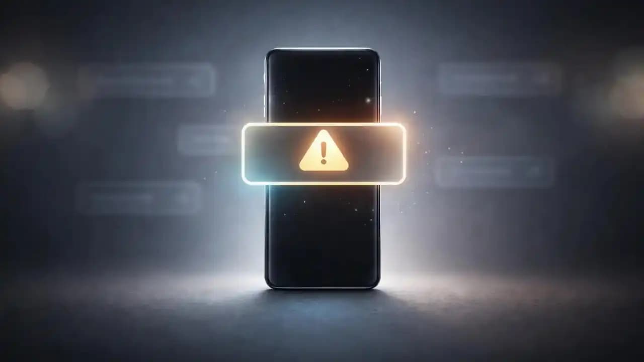 Abstract visual representing ignored digital warnings fading into the background