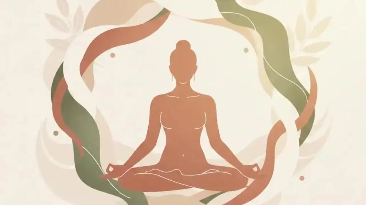 رسم هادئ يرمز إلى الصحة النفسية والتوازن والمرونة