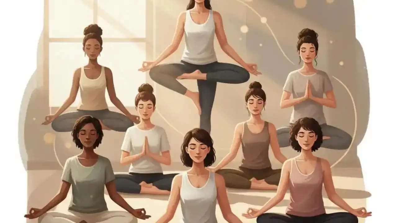 شخص يمارس تمارين تنفس هادئة في مكتب منزلي حديث