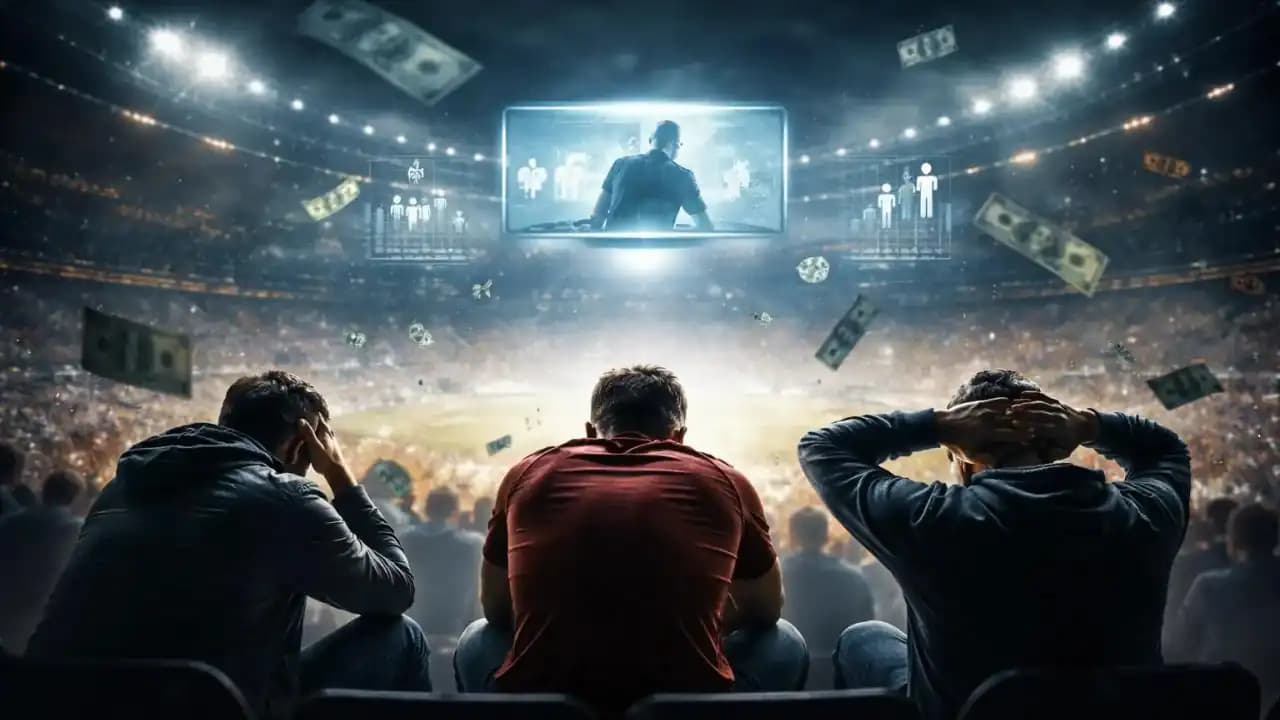 مشجعو كرة قدم يظهر عليهم الإحباط داخل ملعب حديث