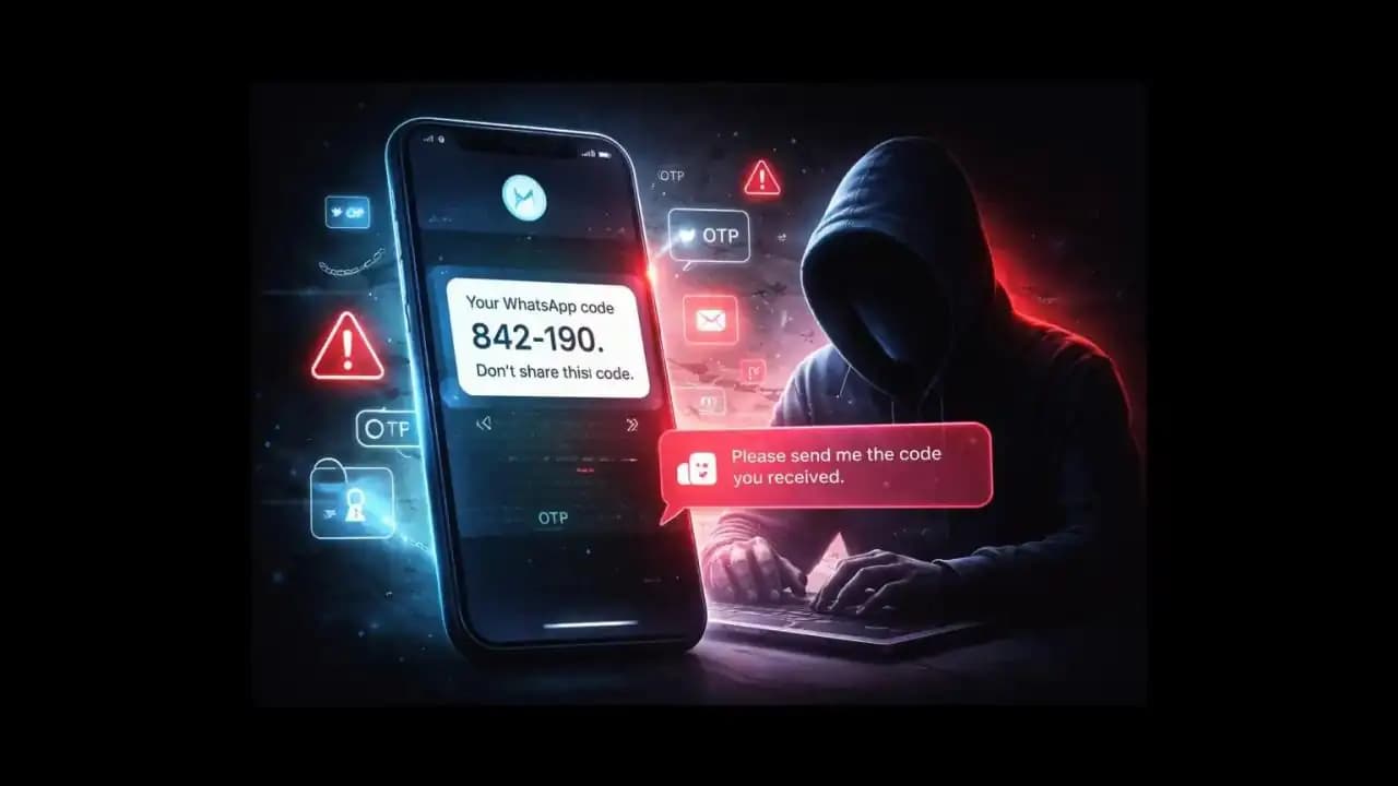 Smartphone displaying a verification code message linked to OTP scam tactics