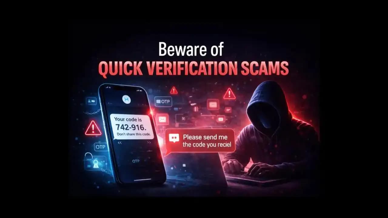Smartphone displaying a verification code message linked to quick verification scams