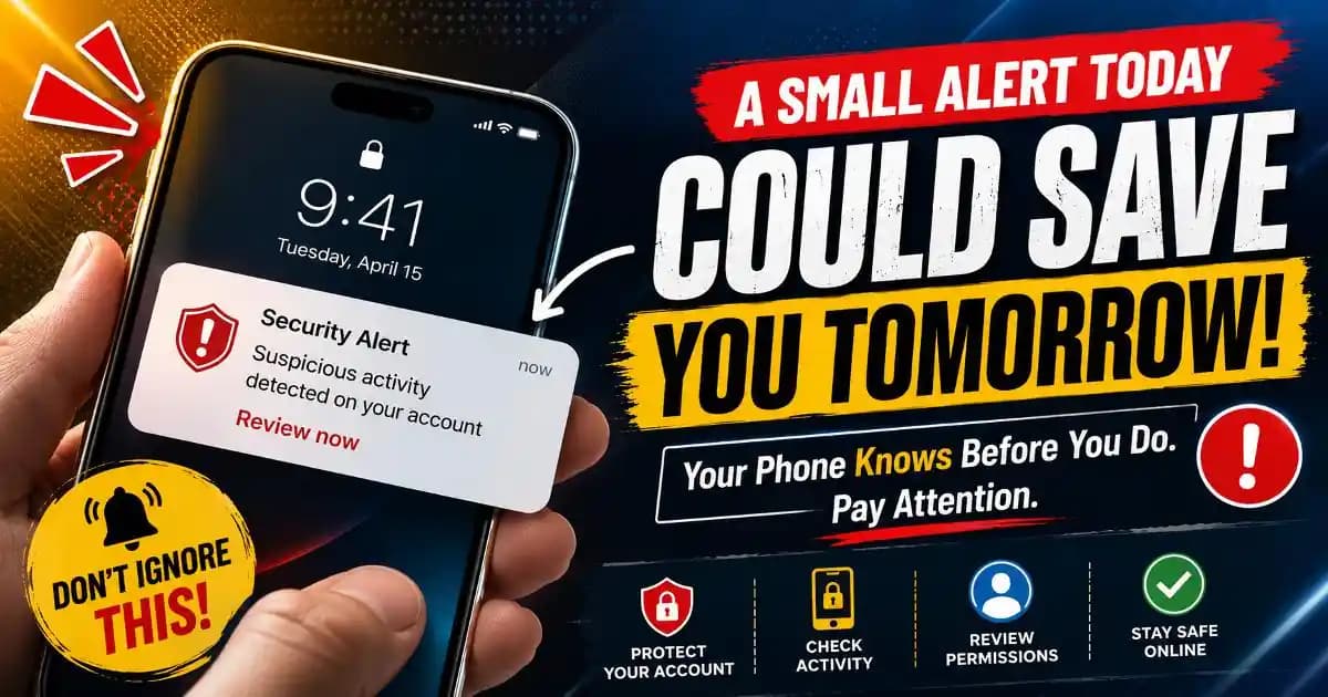 Phone security notification warning displayed on a smartphone screen