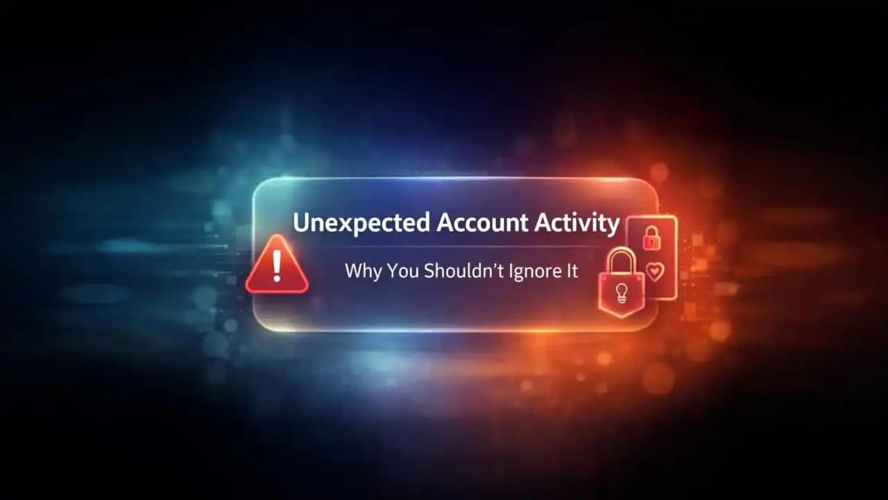 Smartphone displaying a security alert about unexpected account activity