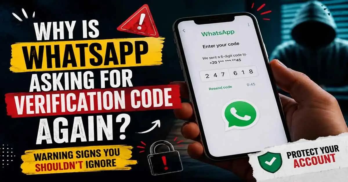 WhatsApp verification code warning appearing on a smartphone during a possible account takeover attempt