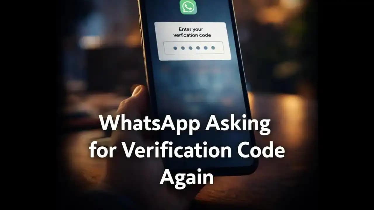 Smartphone showing WhatsApp verification code request on screen