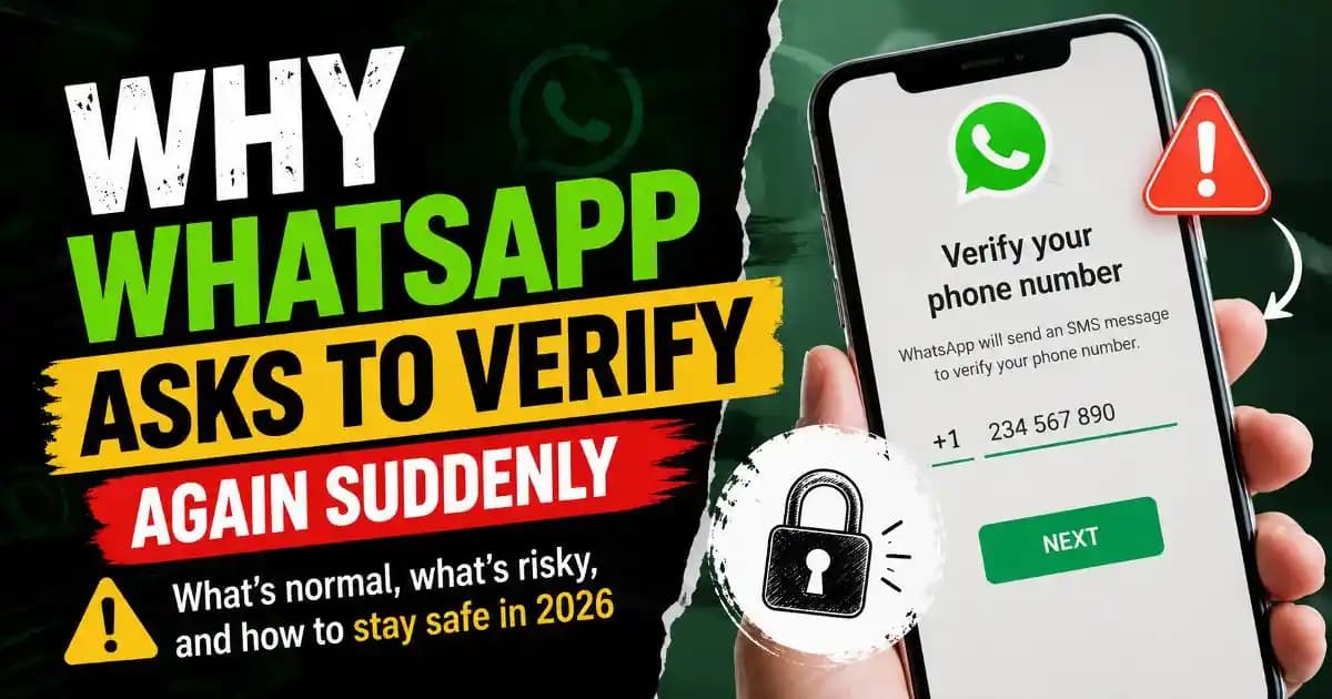 WhatsApp verification request appearing unexpectedly on a mobile phone screen