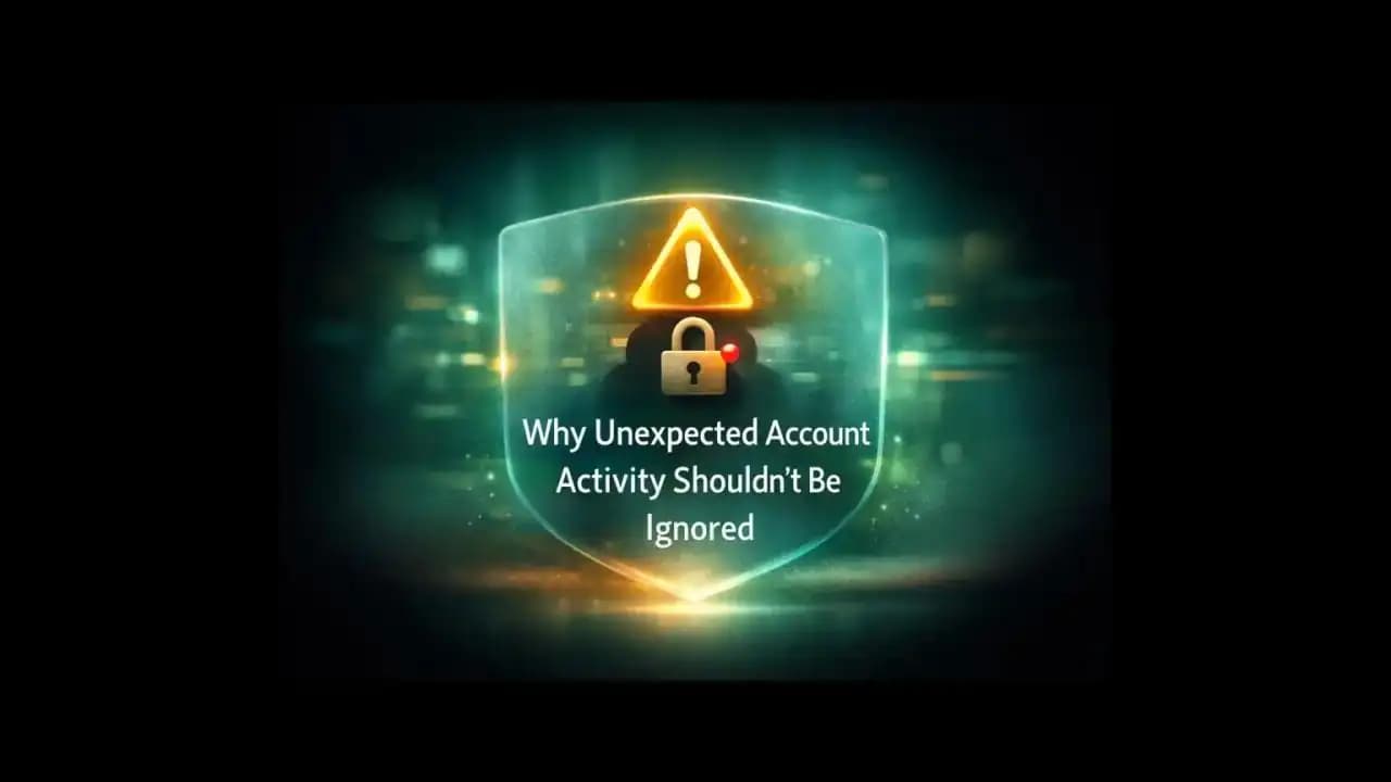 Phone notification showing unexpected account activity alert