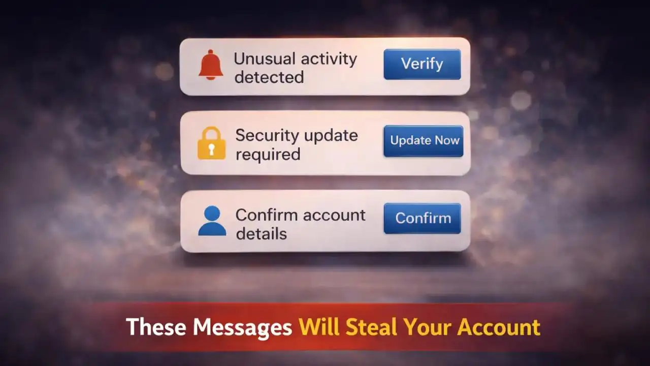 Account Stealing Messages That Look Safe but Are Designed to Deceive