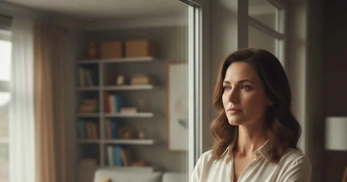 امرأة تقف بين أفراد عائلتها والمجتمع في مشهد يرمز إلى الضغط الاجتماعي