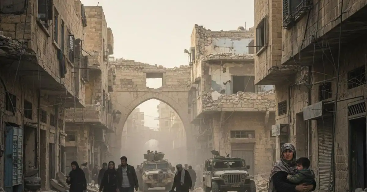 نزوح مدنيين من حي كردي في مدينة حلب أثناء تصعيد أمني