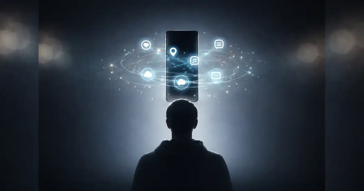 تصوير تجريدي يوضح بيانات استخدام التطبيقات وأنماط السلوك