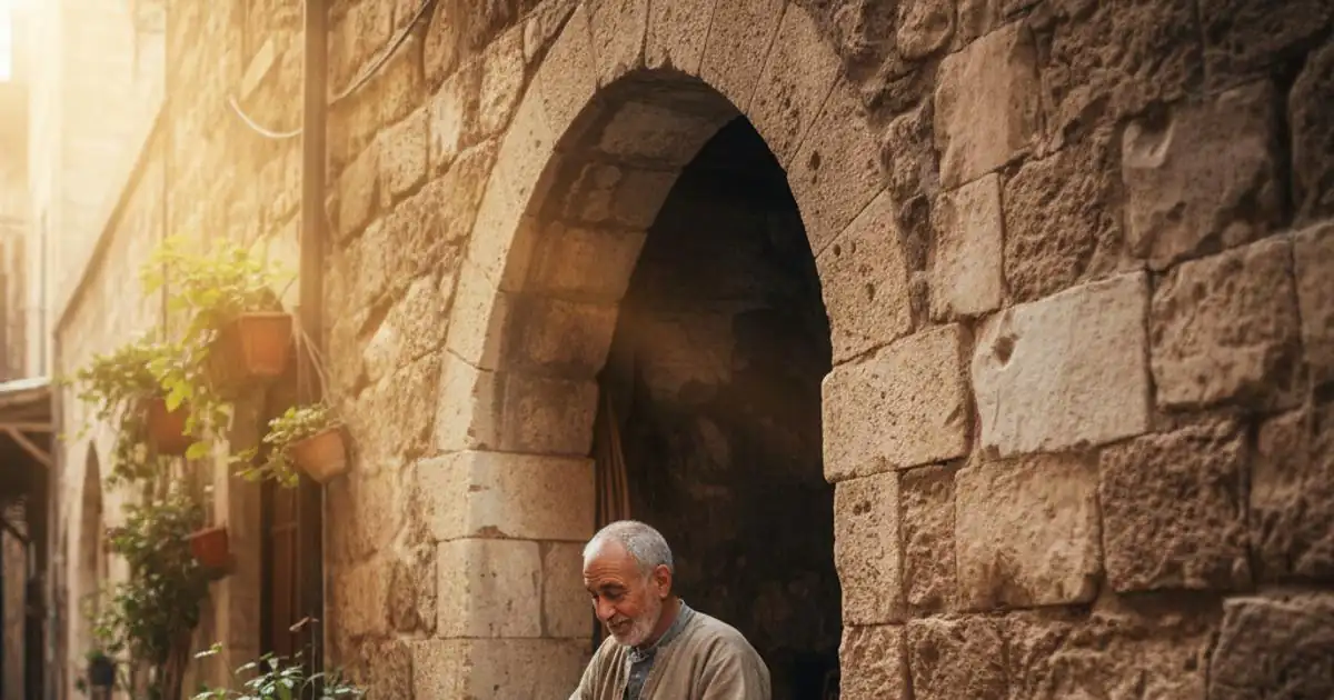 Artisan representing Arab world heritage through traditional craft