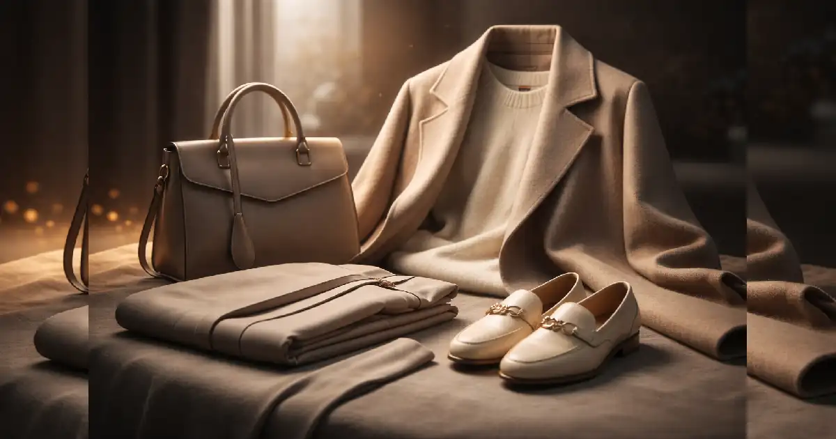 إطلالة أنيقة بألوان محايدة بدون شعارات ظاهرة