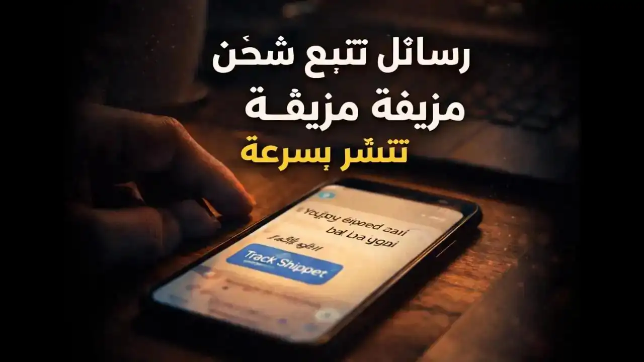 رسالة تتبع شحن مزيفة تظهر على هاتف ذكي