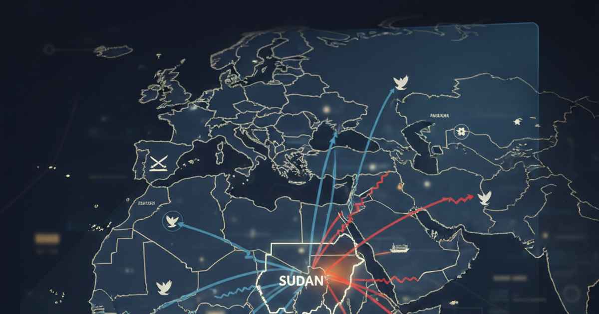خريطة توضح تأثير التحولات السياسية في السودان على علاقاته الإقليمية والتحالفات العربية.