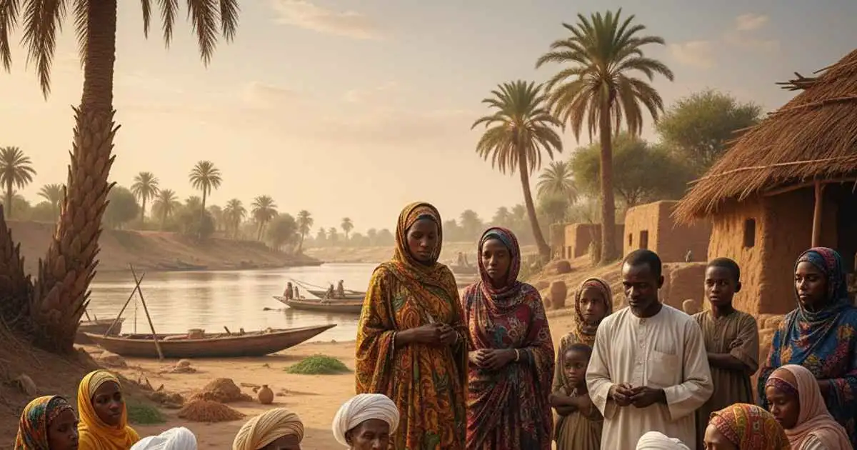 الثقافة والتقاليد السودانية مع الملابس التقليدية والحياة اليومية