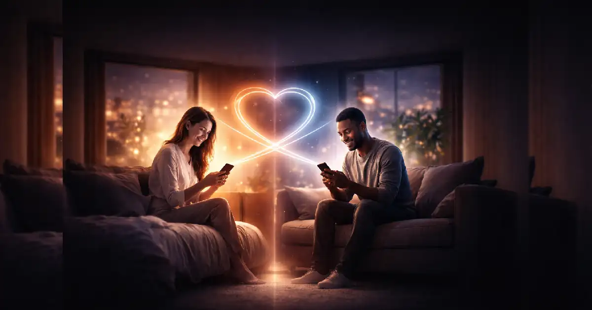 زوجان في علاقتهم الحديثة يعيشان في منزلين منفصلين مع تواصل عاطفي قوي