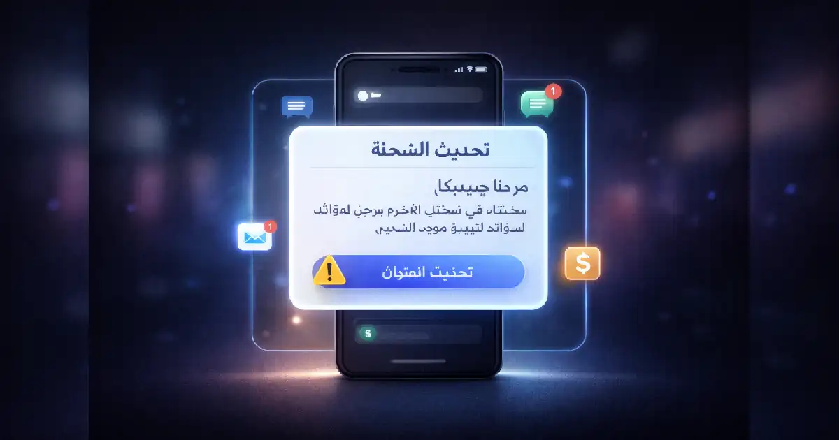 هاتف ذكي يعرض رسالة احتيال تبدو شخصية وواقعية