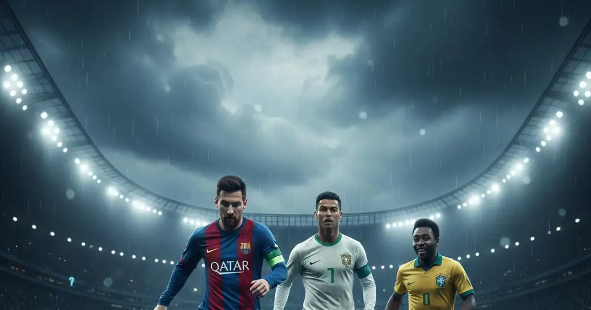 بانر اختبار أساطير كرة القدم بأجواء تاريخية