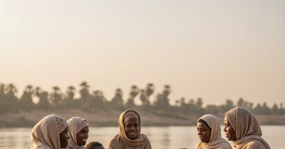 تصميم يعبّر عن الحياة الاجتماعية والثقافة في السودان