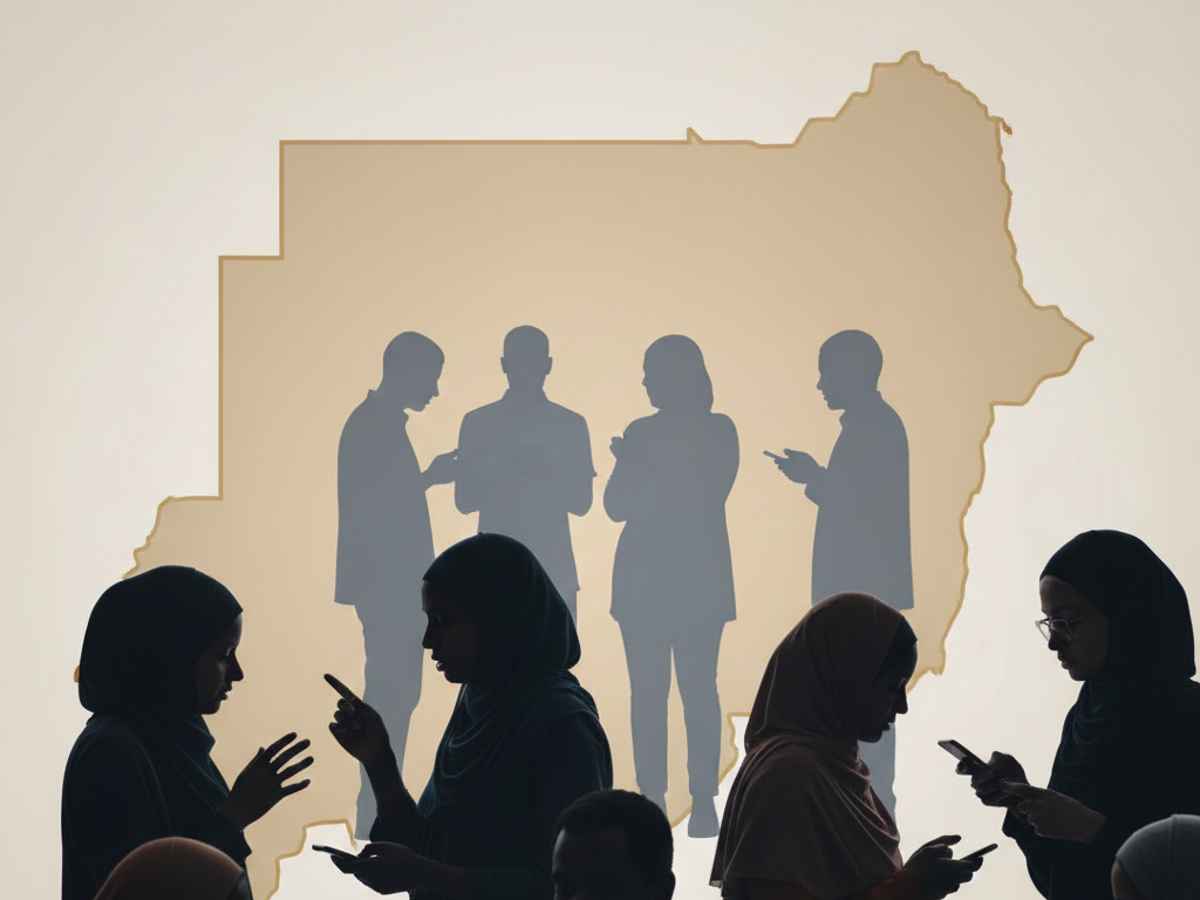 Illustration showing Sudanese public opinion and shifting social sentiment